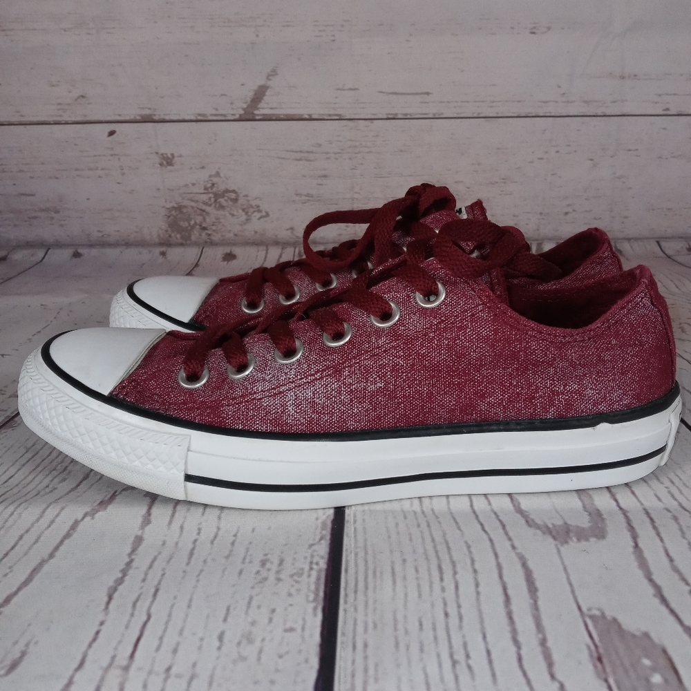 NWOT Converse Silver-Dusted Oxheart Maroon Oxford CT OX 7 - Picture 4 of 10
